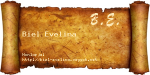 Biel Evelina névjegykártya